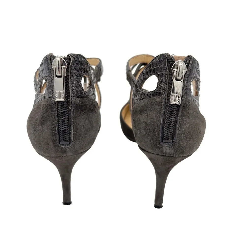 Ivanka Trump Charcoal Suede Pointed‎ Toe Ankle Strap Heels Pumps 6M